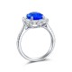 Ruif Jewelry Classic Design S925 Silver 3.17ct Lab Grown Cobalt Spinel Ring Wedding Bands