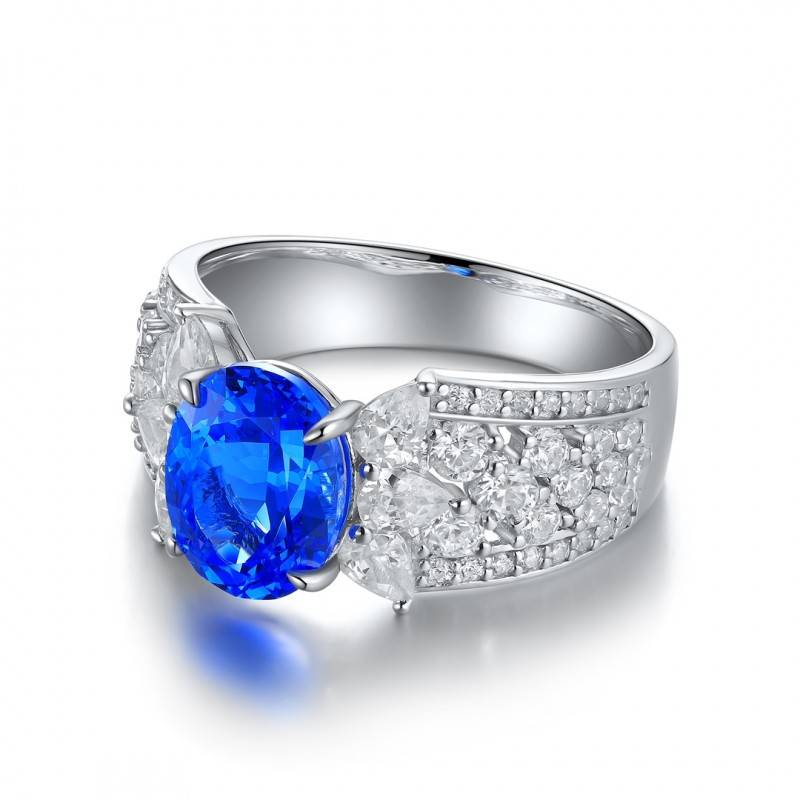 Ruif Jewelry Classic Design S925 Silver 2.42ct Lab Grown Cobalt Spinel Ring Wedding Bands Party Gift