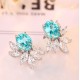 Ruif Jewelry Classic Design S925 Silver 8.88ct Lab Grown Paraiba Sapphire Earrings Gemstone Jewelry