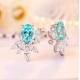 Ruif Jewelry Classic Design S925 Silver 8.88ct Lab Grown Paraiba Sapphire Earrings Gemstone Jewelry