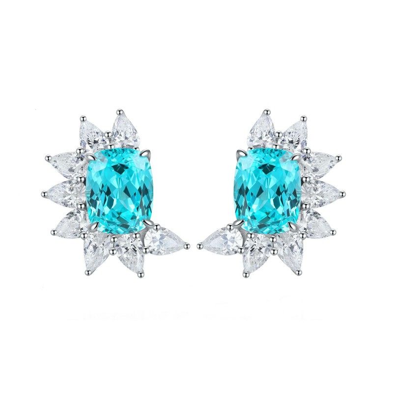 Ruif Jewelry Classic Design S925 Silver 7.102ct Lab Grown Paraiba Sapphire Earrings Gemstone Jewelry Ruif Jewelry Classic Design S925 Silver 7.102ct Lab Grown Paraiba Sapphire Earrings Gemstone Jewelry