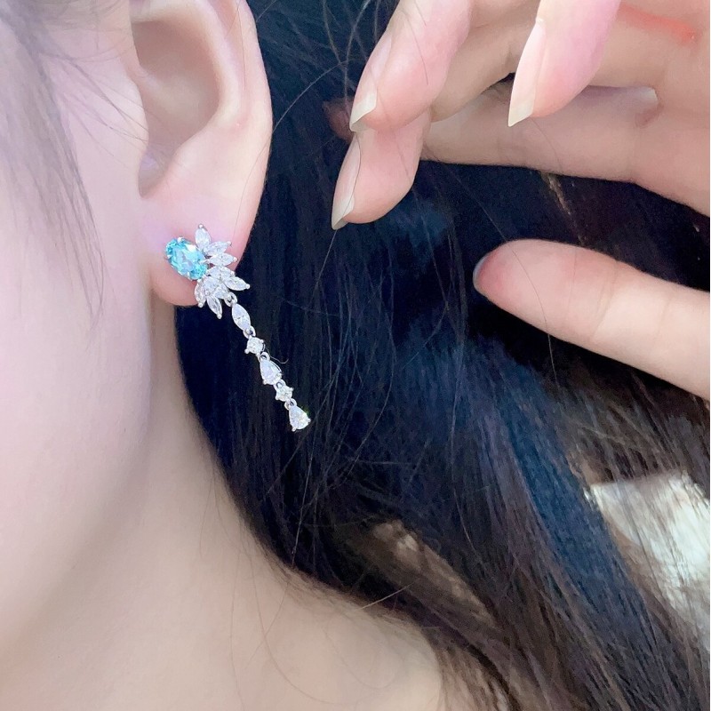 Ruif Jewelry Classic Design S925 Silver Lab Grown Paraiba Sapphire Earrings Gemstone Jewelry Ruif Jewelry Classic Design S925 Silver Lab Grown Paraiba Sapphire Earrings Gemstone Jewelry