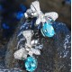 Ruif Jewelry Classic Design S925 Silver 3.86ct Lab Grown Paraiba Sapphire Earrings Gemstone Jewelry