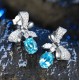 Ruif Jewelry Classic Design S925 Silver 3.86ct Lab Grown Paraiba Sapphire Earrings Gemstone Jewelry