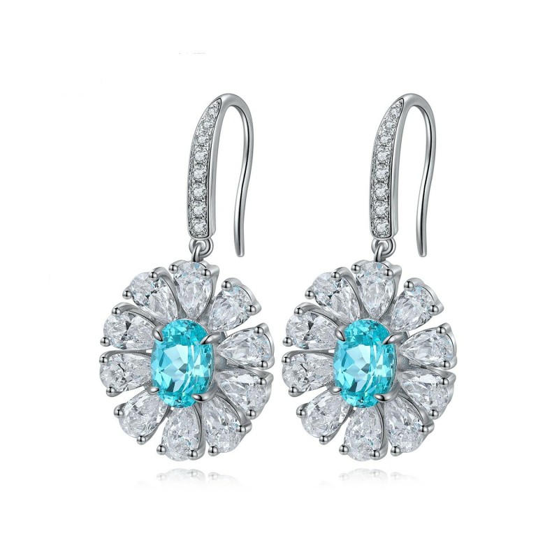 Ruif Jewelry Classic Design S925 Silver 2.694ct Lab Grown Paraiba Sapphire Earrings Gemstone Jewelry Ruif Jewelry Classic Design S925 Silver 2.694ct Lab Grown Paraiba Sapphire Earrings Gemstone Jewelry