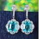Ruif Jewelry Classic Design S925 Silver 11.46ct Lab Grown Paraiba Sapphire Earrings Gemstone Jewelry