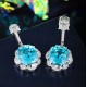 Ruif Jewelry Classic Design S925 Silver 11.46ct Lab Grown Paraiba Sapphire Earrings Gemstone Jewelry