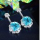 Ruif Jewelry Classic Design S925 Silver 11.46ct Lab Grown Paraiba Sapphire Earrings Gemstone Jewelry