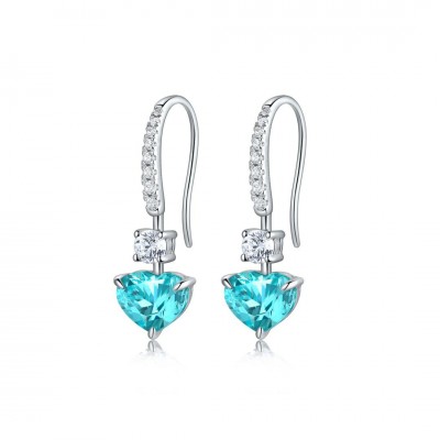 Ruif Jewelry Classic Design S925 Silver 4.5ct Lab Grown Paraiba Sapphire Earrings Gemstone Jewelry