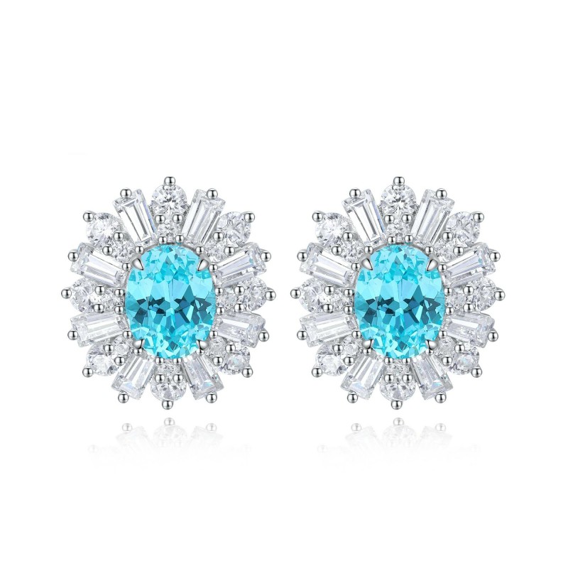 Ruif Jewelry Classic Design S925 Silver 2.69ct Lab Grown Paraiba Sapphire Earrings Gemstone Jewelry Ruif Jewelry Classic Design S925 Silver 2.69ct Lab Grown Paraiba Sapphire Earrings Gemstone Jewelry