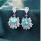 Ruif Jewelry Classic Design S925 Silver 6.7ct Lab Grown Paraiba Sapphire Earrings Gemstone Jewelry Ruif Jewelry Classic Design S925 Silver 6.7ct Lab Grown Paraiba Sapphire Earrings Gemstone Jewelry