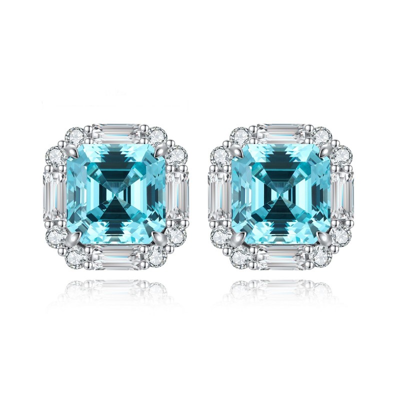Ruif Jewelry Classic Design S925 Silver 9.18ct Lab Grown Paraiba Sapphire Earrings Gemstone Jewelry Ruif Jewelry Classic Design S925 Silver 9.18ct Lab Grown Paraiba Sapphire Earrings Gemstone Jewelry