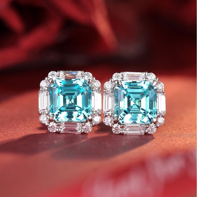 Ruif Jewelry Classic Design S925 Silver 9.18ct Lab Grown Paraiba Sapphire Earrings Gemstone Jewelry Ruif Jewelry Classic Design S925 Silver 9.18ct Lab Grown Paraiba Sapphire Earrings Gemstone Jewelry