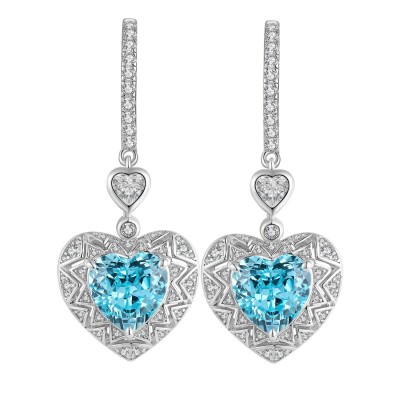 Ruif Jewelry Classic Design S925 Silver 9.84ct Lab Grown Paraiba Earrings Gemstone Jewelry