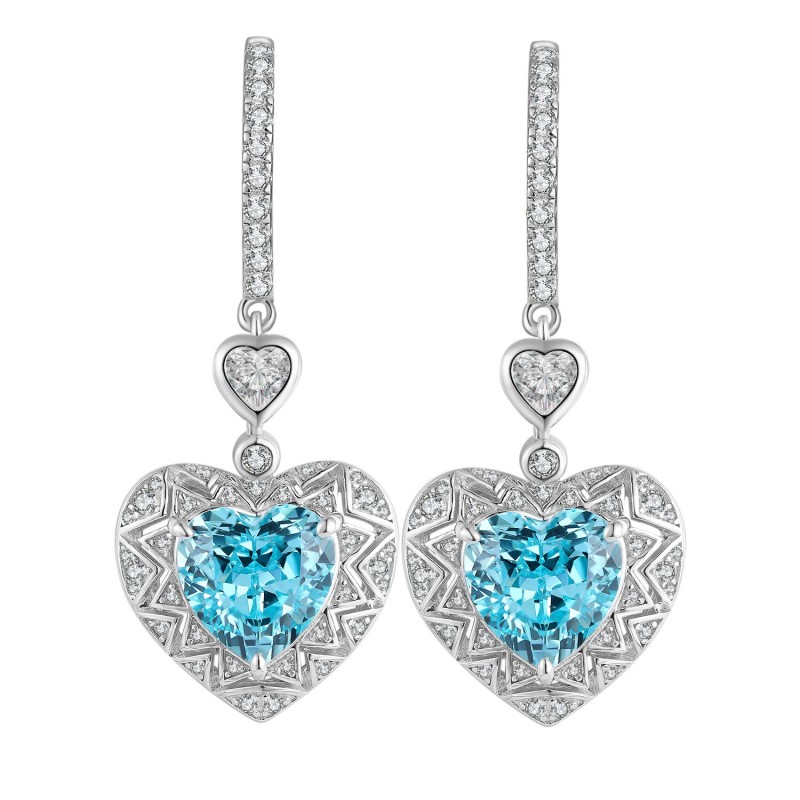 Ruif Jewelry Classic Design S925 Silver 9.84ct Lab Grown Paraiba Earrings Gemstone Jewelry Ruif Jewelry Classic Design S925 Silver 9.84ct Lab Grown Paraiba Earrings Gemstone Jewelry