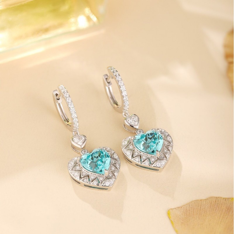 Ruif Jewelry Classic Design S925 Silver 9.84ct Lab Grown Paraiba Earrings Gemstone Jewelry Ruif Jewelry Classic Design S925 Silver 9.84ct Lab Grown Paraiba Earrings Gemstone Jewelry