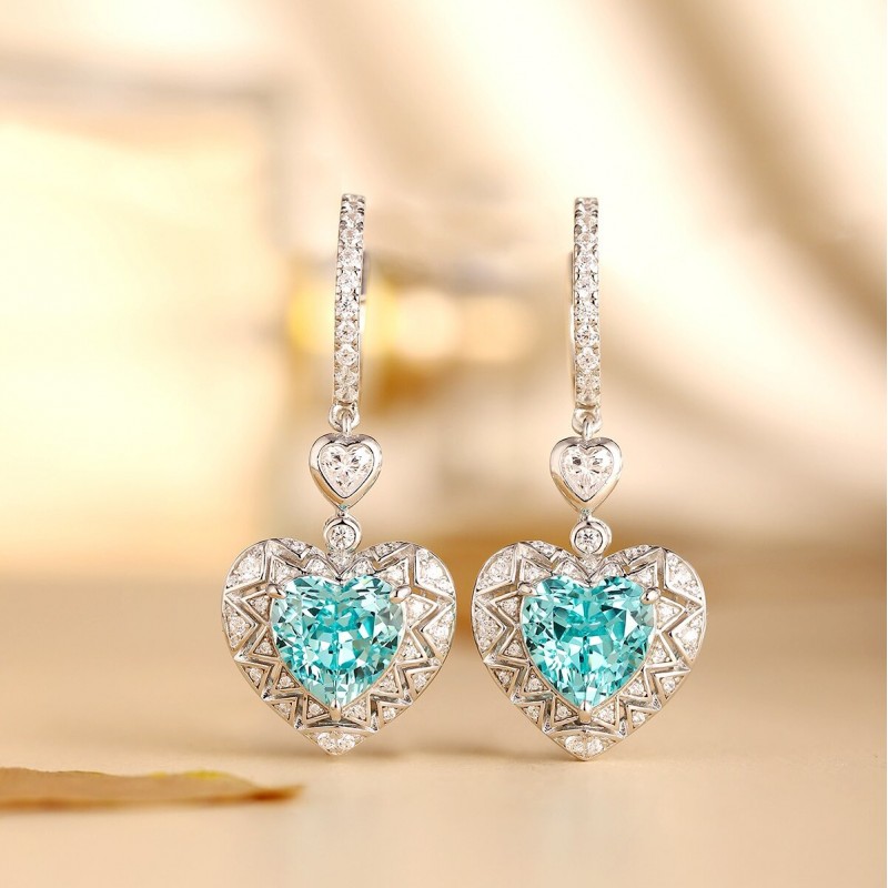 Ruif Jewelry Classic Design S925 Silver 9.84ct Lab Grown Paraiba Earrings Gemstone Jewelry Ruif Jewelry Classic Design S925 Silver 9.84ct Lab Grown Paraiba Earrings Gemstone Jewelry
