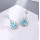 Ruif Jewelry Classic Design S925 Silver 6.52ct Lab Grown Paraiba Sapphire Earrings Gemstone Jewelry
