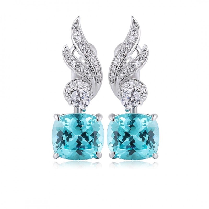 Ruif Jewelry Classic Design S925 Silver 9.13ct Lab Grown Paraiba Sapphire Earrings Gemstone Jewelry Ruif Jewelry Classic Design S925 Silver 9.13ct Lab Grown Paraiba Sapphire Earrings Gemstone Jewelry