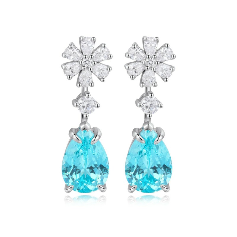Ruif Jewelry Classic Design S925 Silver 6.704ct Lab Grown Paraiba Sapphire Earrings Gemstone Jewelry Ruif Jewelry Classic Design S925 Silver 6.704ct Lab Grown Paraiba Sapphire Earrings Gemstone Jewelry