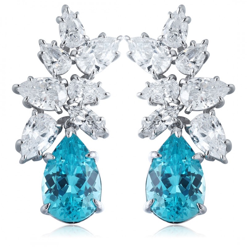 Ruif Jewelry Classic Design S925 Silver 11.08ct Lab Grown Paraiba Sapphire Earrings Gemstone Jewelry Ruif Jewelry Classic Design S925 Silver 11.08ct Lab Grown Paraiba Sapphire Earrings Gemstone Jewelry