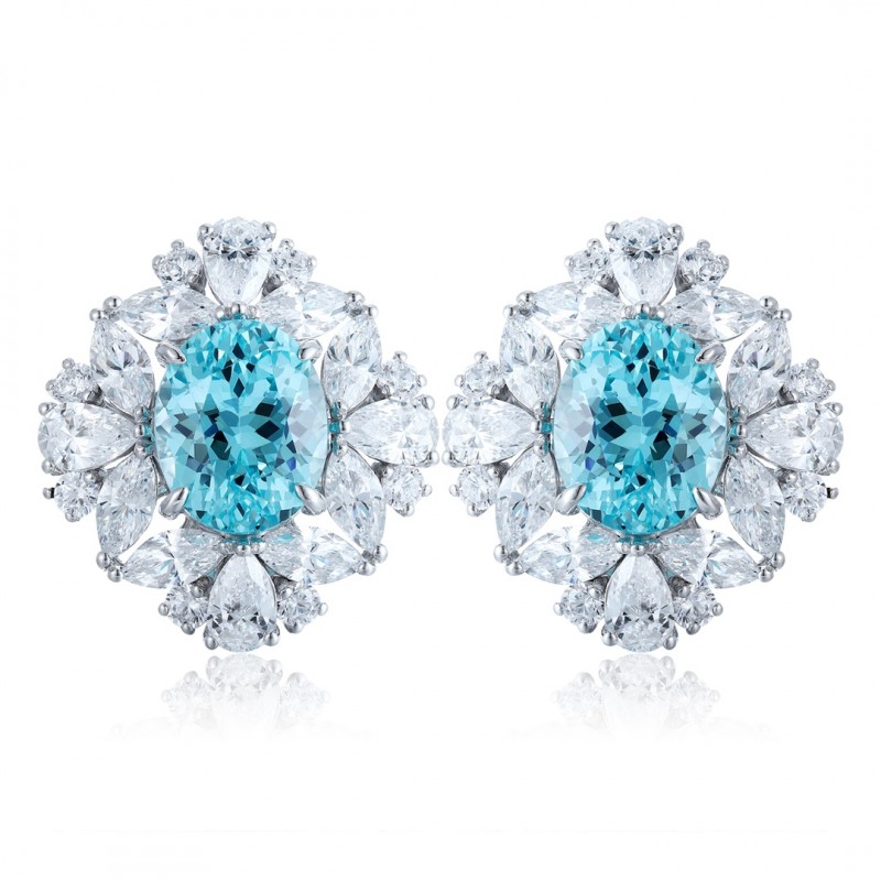 Ruif Jewelry Classic Design S925 Silver 12.68ct Lab Grown Paraiba Sapphire Earrings Gemstone Jewelry Ruif Jewelry Classic Design S925 Silver 12.68ct Lab Grown Paraiba Sapphire Earrings Gemstone Jewelry