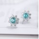 Ruif Jewelry Classic Design S925 Silver 3.687ct Lab Grown Paraiba Sapphire Earrings Gemstone Jewelry