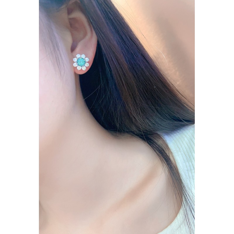 Ruif Jewelry Classic Design S925 Silver 3.687ct Lab Grown Paraiba Sapphire Earrings Gemstone Jewelry Ruif Jewelry Classic Design S925 Silver 3.687ct Lab Grown Paraiba Sapphire Earrings Gemstone Jewelry