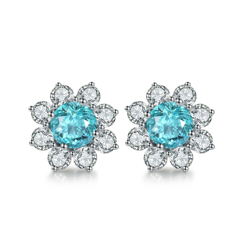 Ruif Jewelry Classic Design S925 Silver 3.687ct Lab Grown Paraiba Sapphire Earrings Gemstone Jewelry Ruif Jewelry Classic Design S925 Silver 3.687ct Lab Grown Paraiba Sapphire Earrings Gemstone Jewelry