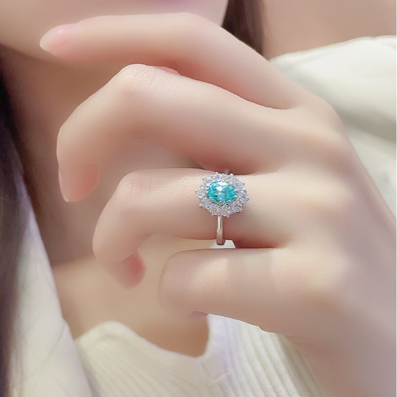 Ruif Jewelry Classic Design S925 Silver 3.07ct Lab Grown Paraiba Sapphire Pendant Necklace Gemstone Jewelry Ruif Jewelry Classic Design S925 Silver 3.07ct Lab Grown Paraiba Sapphire Pendant Necklace Gemstone Jewelry
