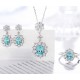Ruif Jewelry Classic Design S925 Silver 3.07ct Lab Grown Paraiba Sapphire Pendant Necklace Gemstone Jewelry Ruif Jewelry Classic Design S925 Silver 3.07ct Lab Grown Paraiba Sapphire Pendant Necklace Gemstone Jewelry