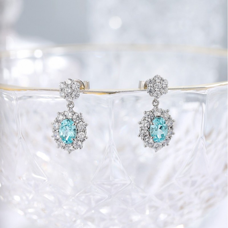 Ruif Jewelry Classic Design S925 Silver 3.07ct Lab Grown Paraiba Sapphire Pendant Necklace Gemstone Jewelry Ruif Jewelry Classic Design S925 Silver 3.07ct Lab Grown Paraiba Sapphire Pendant Necklace Gemstone Jewelry