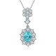 Ruif Jewelry Classic Design S925 Silver  3.07ct Lab Grown Paraiba Sapphire Pendant Necklace Gemstone Jewelry