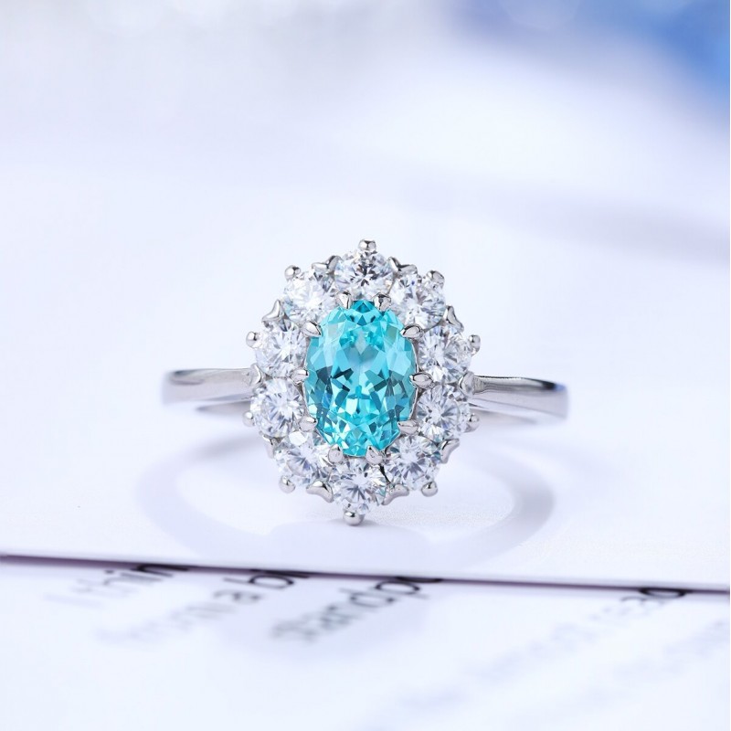 Ruif Jewelry Classic Design S925 Silver 3.07ct Lab Grown Paraiba Sapphire Pendant Necklace Gemstone Jewelry Ruif Jewelry Classic Design S925 Silver 3.07ct Lab Grown Paraiba Sapphire Pendant Necklace Gemstone Jewelry