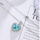 Ruif Jewelry Classic Design S925 Silver 8.488ct Lab Grown Paraiba Sapphire Pendant Necklace Gemstone Jewelry Ruif Jewelry Classic Design S925 Silver 8.488ct Lab Grown Paraiba Sapphire Pendant Necklace Gemstone Jewelry
