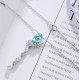 Ruif Jewelry Classic Design S925 Silver 2.666ct Lab Grown Paraiba Sapphire Pendant Necklace Gemstone Jewelry