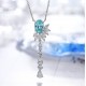 Ruif Jewelry Classic Design S925 Silver 2.666ct Lab Grown Paraiba Sapphire Pendant Necklace Gemstone Jewelry