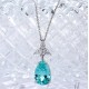 Ruif Jewelry Classic Design S925 Silver 9.528ct Lab Grown Paraiba Sapphire Pendant Necklace Gemstone Jewelry Ruif Jewelry Classic Design S925 Silver 9.528ct Lab Grown Paraiba Sapphire Pendant Necklace Gemstone Jewelry