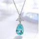 Ruif Jewelry Classic Design S925 Silver 9.528ct Lab Grown Paraiba Sapphire Pendant Necklace Gemstone Jewelry Ruif Jewelry Classic Design S925 Silver 9.528ct Lab Grown Paraiba Sapphire Pendant Necklace Gemstone Jewelry