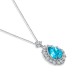 Ruif Jewelry Classic Design S925 Silver 25.315ct Lab Grown Paraiba Sapphire Pendant Necklace Gemstone Jewelry