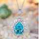 Ruif Jewelry Classic Design S925 Silver 25.315ct Lab Grown Paraiba Sapphire Pendant Necklace Gemstone Jewelry