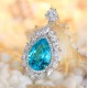 Ruif Jewelry Classic Design S925 Silver 25.315ct Lab Grown Paraiba Sapphire Pendant Necklace Gemstone Jewelry