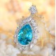 Ruif Jewelry Classic Design S925 Silver 25.315ct Lab Grown Paraiba Sapphire Pendant Necklace Gemstone Jewelry Ruif Jewelry Classic Design S925 Silver 25.315ct Lab Grown Paraiba Sapphire Pendant Necklace Gemstone Jewelry