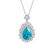 Ruif Jewelry Classic Design S925 Silver 25.315ct Lab Grown Paraiba Sapphire Pendant Necklace Gemstone Jewelry Ruif Jewelry Classic Design S925 Silver 25.315ct Lab Grown Paraiba Sapphire Pendant Necklace Gemstone Jewelry