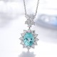 Ruif Jewelry Classic Design S925 Silver 5.79ct Lab Grown Paraiba Sapphire Pendant Necklace Gemstone Jewelry Ruif Jewelry Classic Design S925 Silver 5.79ct Lab Grown Paraiba Sapphire Pendant Necklace Gemstone Jewelry