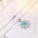 Ruif Jewelry Classic Design S925 Silver 4.52ct Lab Grown Paraiba Sapphire Pendant Necklace Gemstone Jewelry