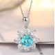 Ruif Jewelry Classic Design S925 Silver 4.52ct Lab Grown Paraiba Sapphire Pendant Necklace Gemstone Jewelry