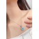 Ruif Jewelry Classic Design S925 Silver 4.52ct Lab Grown Paraiba Sapphire Pendant Necklace Gemstone Jewelry