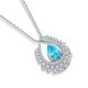 Ruif Jewelry Classic Design S925 Silver 3.4ct Lab Grown Paraiba Sapphire Pendant Necklace Gemstone Jewelry