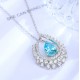 Ruif Jewelry Classic Design S925 Silver 3.4ct Lab Grown Paraiba Sapphire Pendant Necklace Gemstone Jewelry